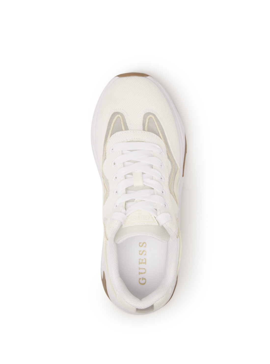 GUESS Women's White Gwenie Low Top Sneakers GWENIE Top View