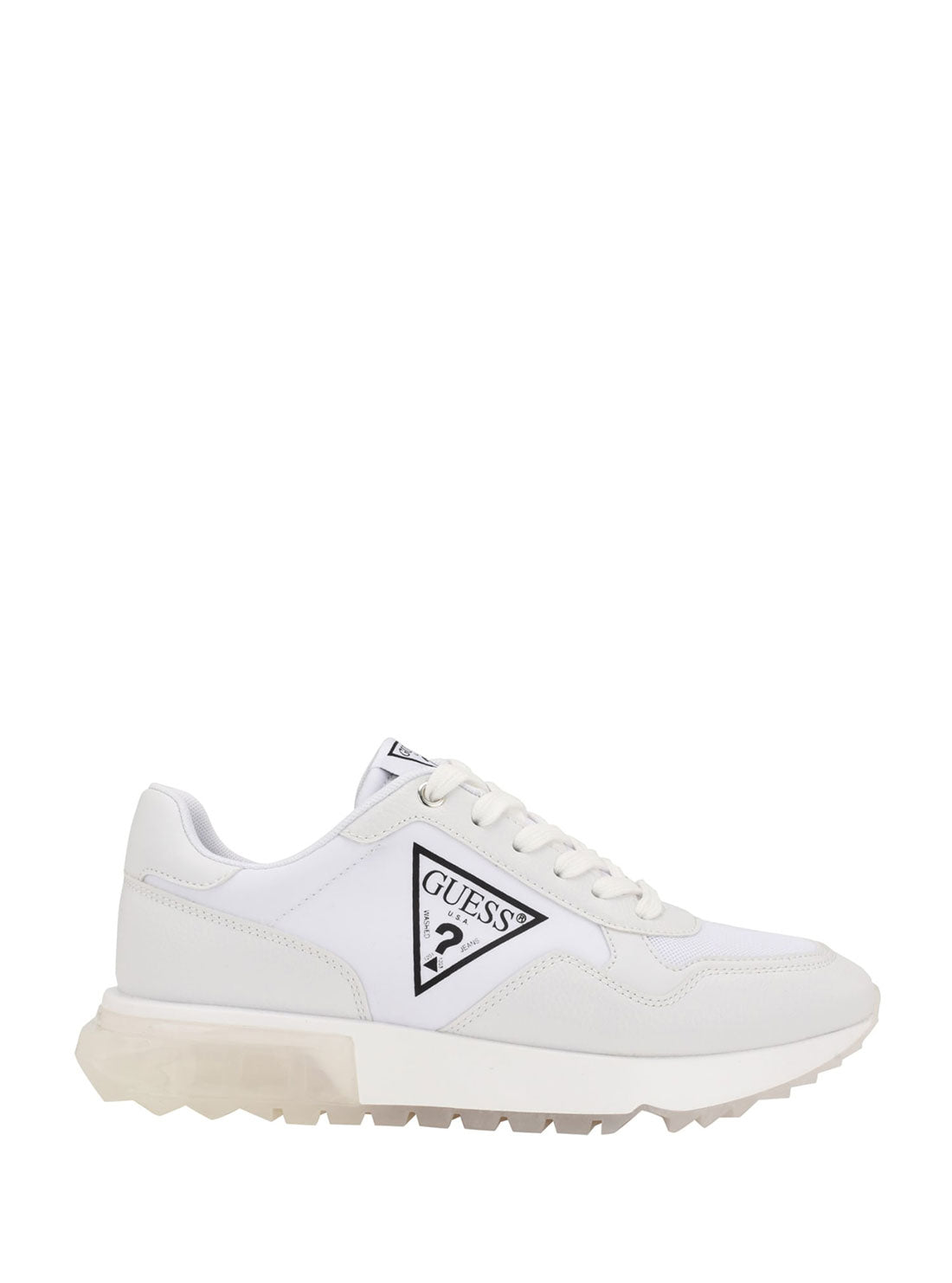 GUESS Women's White Melany Logo Low Top Sneakers GWMELANY Side View