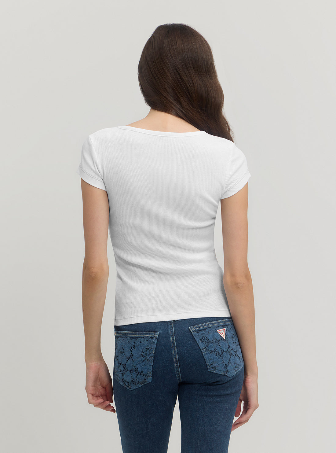 White Henley Olympia Top