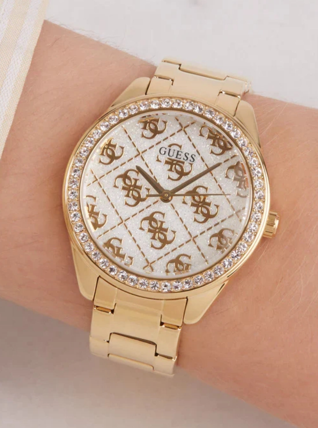 GUESS Accessories Gold Quattro G Logo Sugar Watch GW0001L2 Detail View