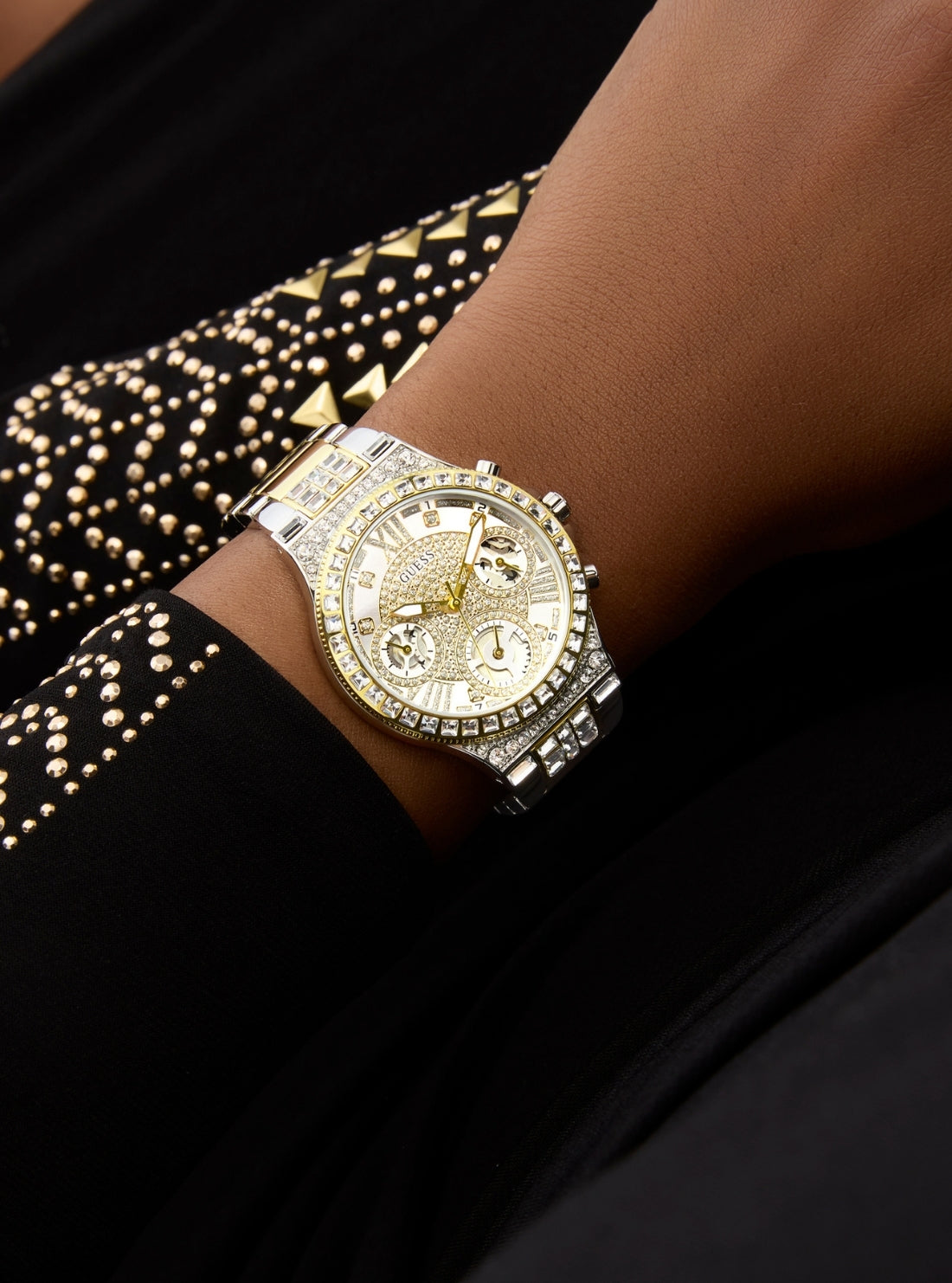 GUESS Accessories Two-Tone Moonlight Watch GW0320L7 Detail View