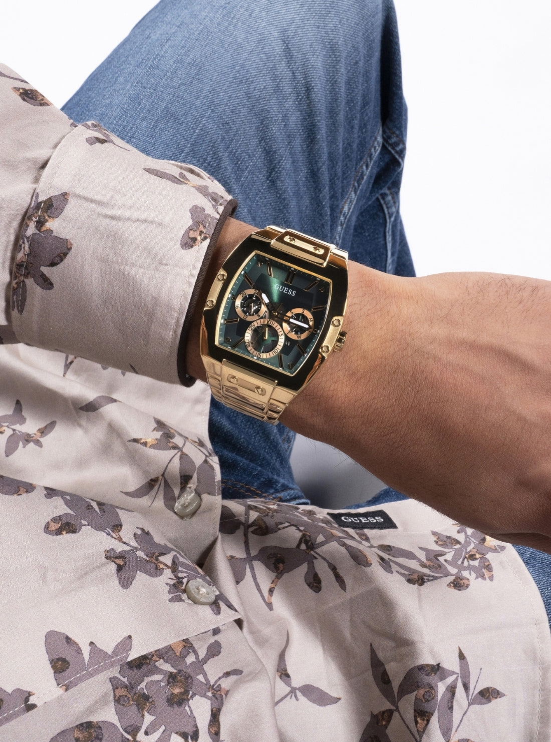 GUESS Accessories Gold Phoenix Watch GW0456G3 Front Detail View