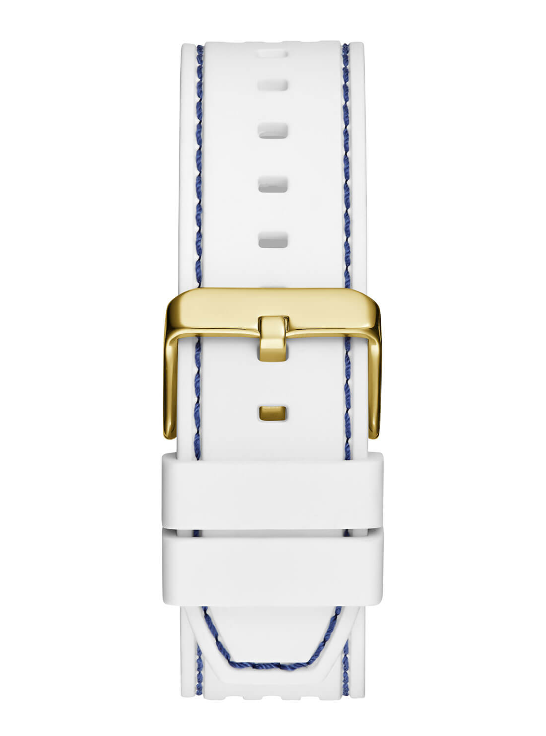Gold Phoenix Blue Rectangle Silicone Watch | GUESS Men's Watches | back view