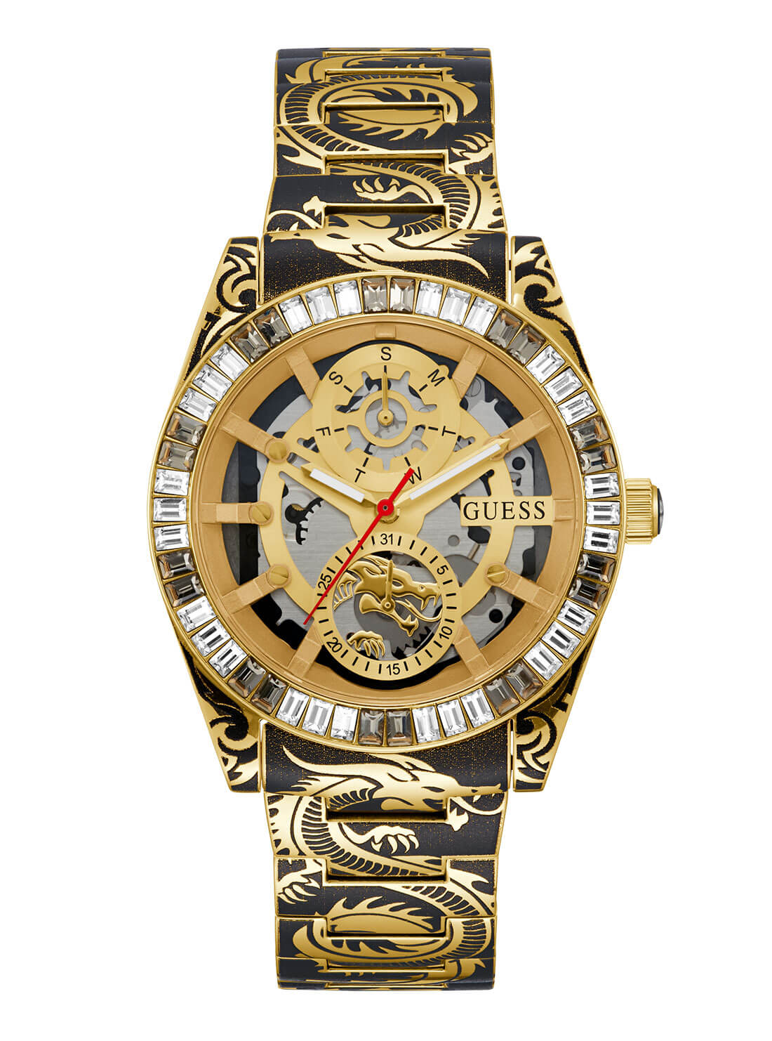 Men's Gold Dragon Glitz Watch dial view