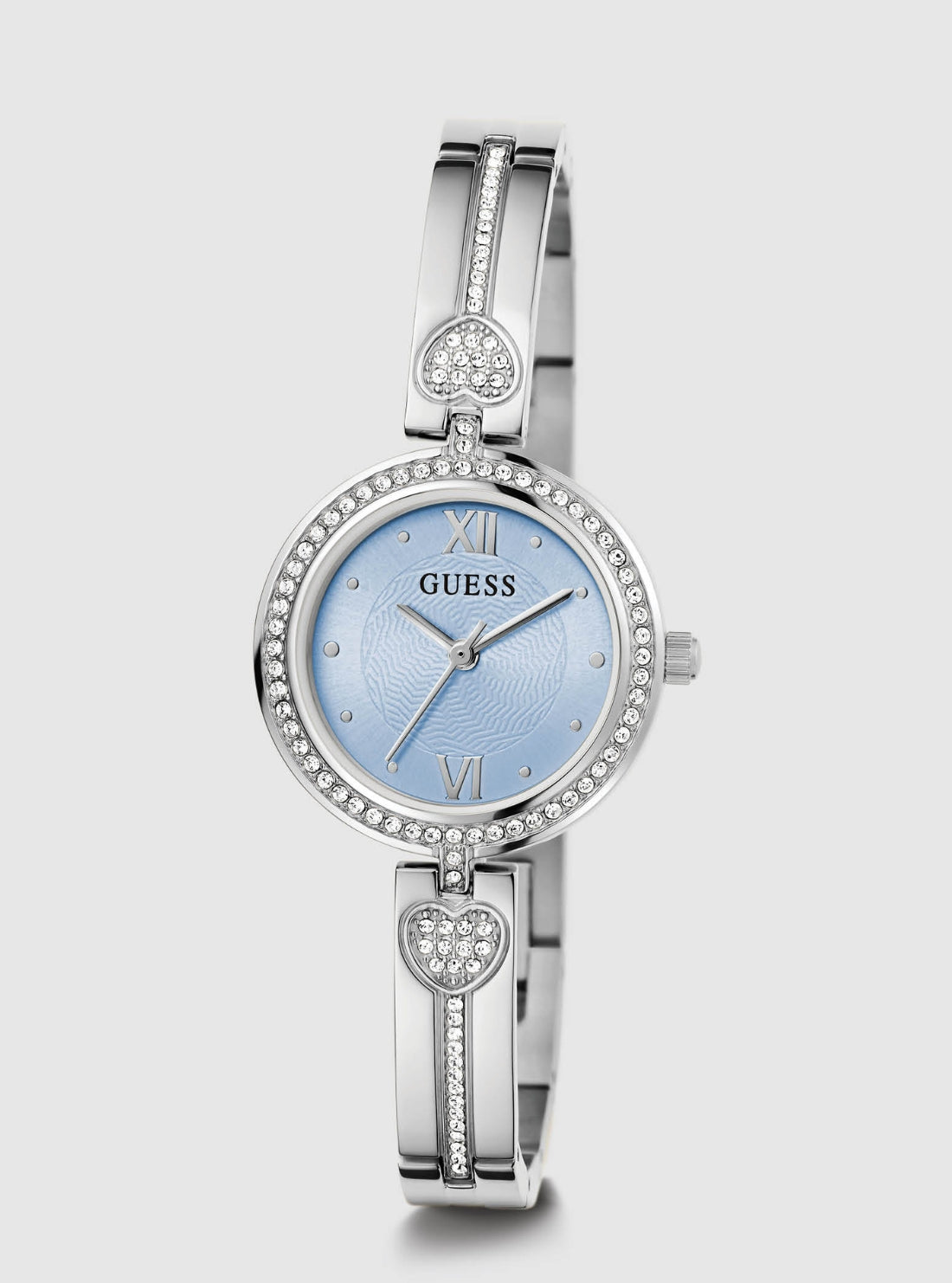 GUESS Womens Silver Blue Dial Lovey Watch GW0655L4 Front View_2