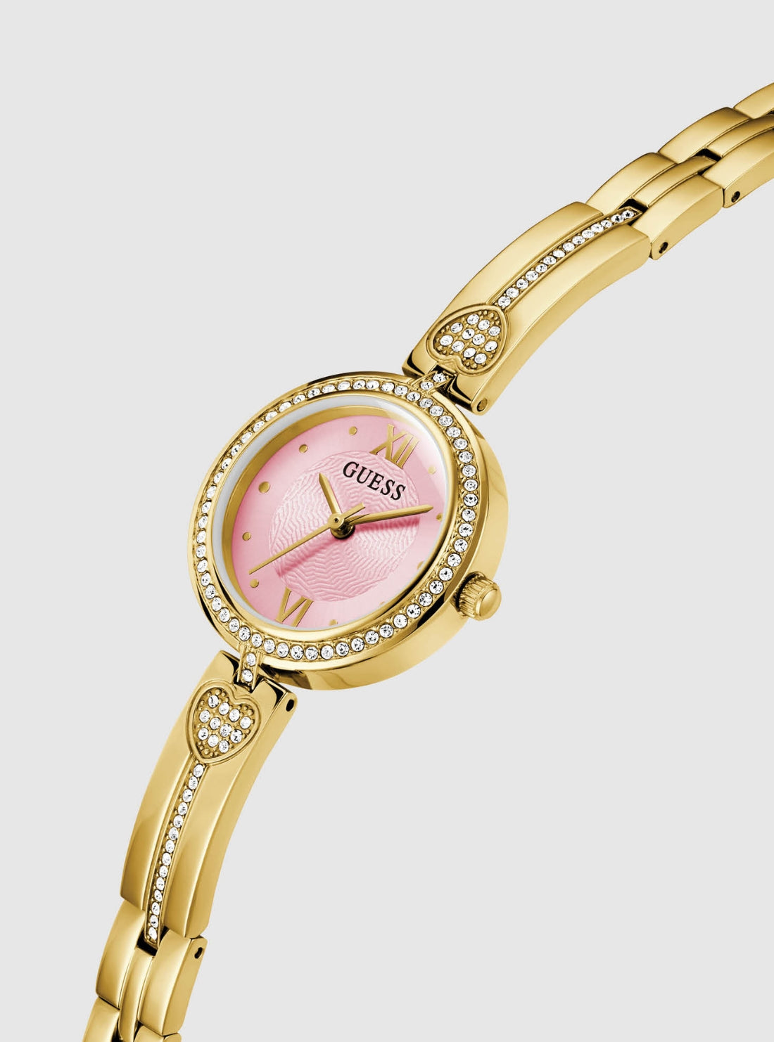 GUESS Accessories Gold Lovey Watch GW0655L5 Front Side View