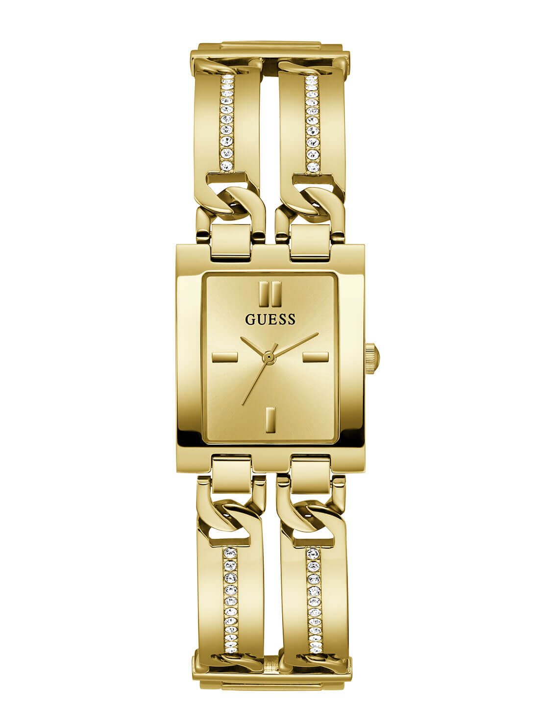 Gold Mod ID Link Watch | GUESS Women's Watches | front view