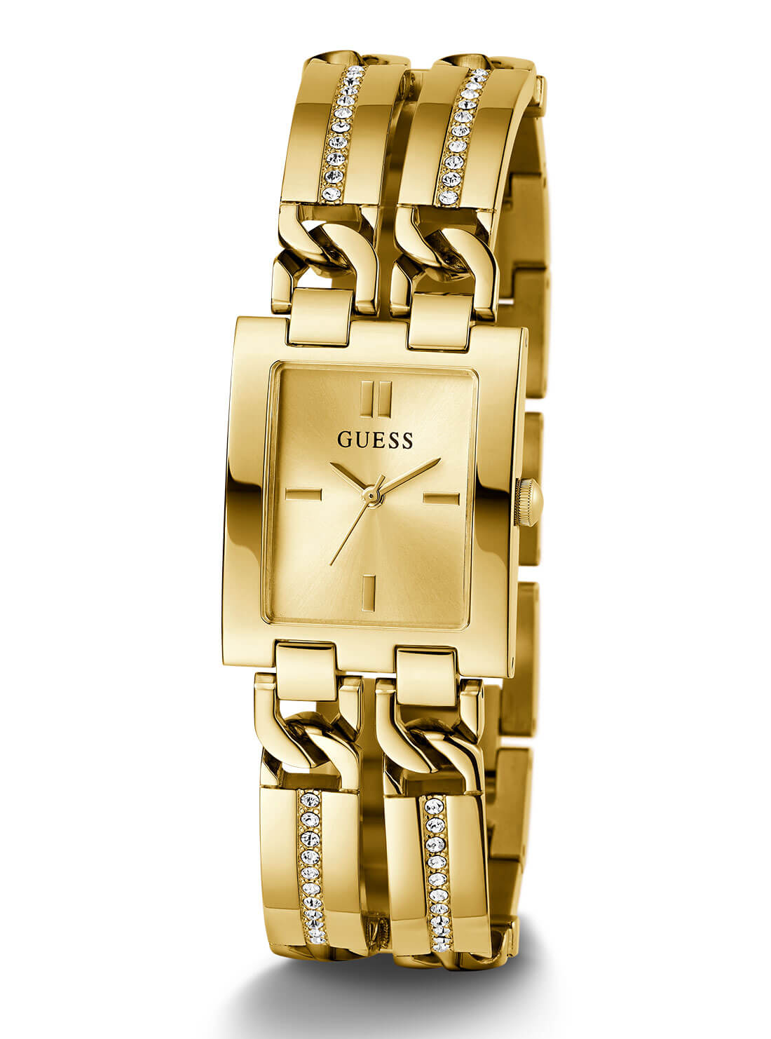 Gold Mod ID Link Watch | GUESS Women's Watches | full view