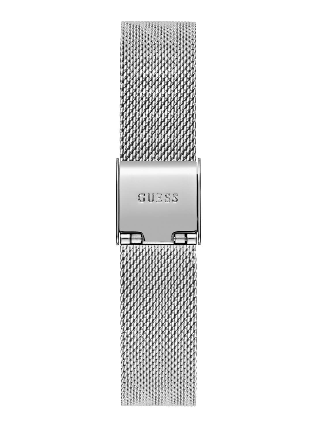 Silver Mini Iconic Glitz Mesh Watch | GUESS Women's Watches | back view