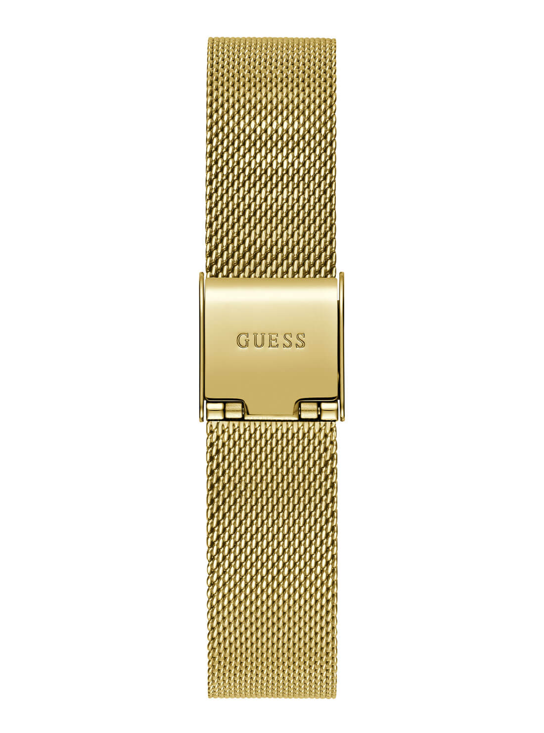 Gold Mini Iconic Glitz Mesh Watch | GUESS Women's Watches | back view