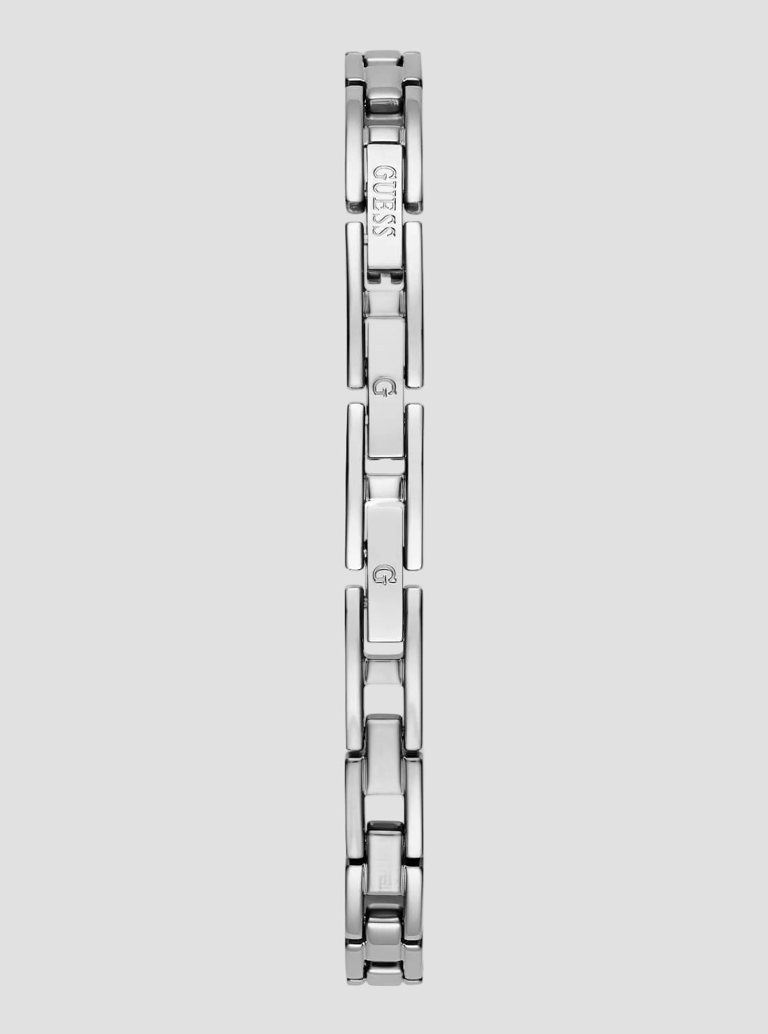 Silver Audrey Glitz Hexagonal Link Watch | GUESS Women's Watches | back view