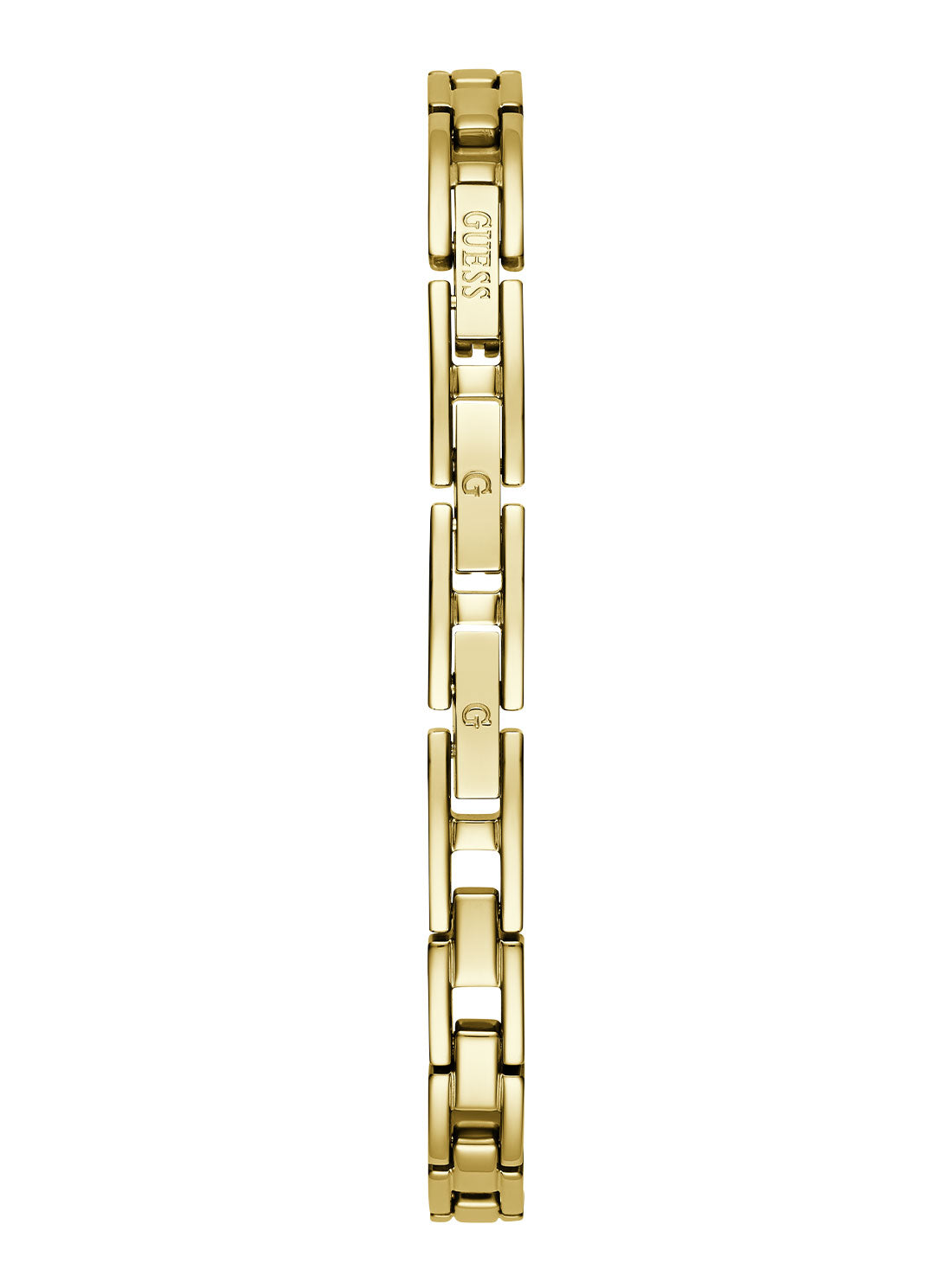 Gold Audrey Glitz Hexagonal Link Watch | GUESS Women's Watches | back view 
