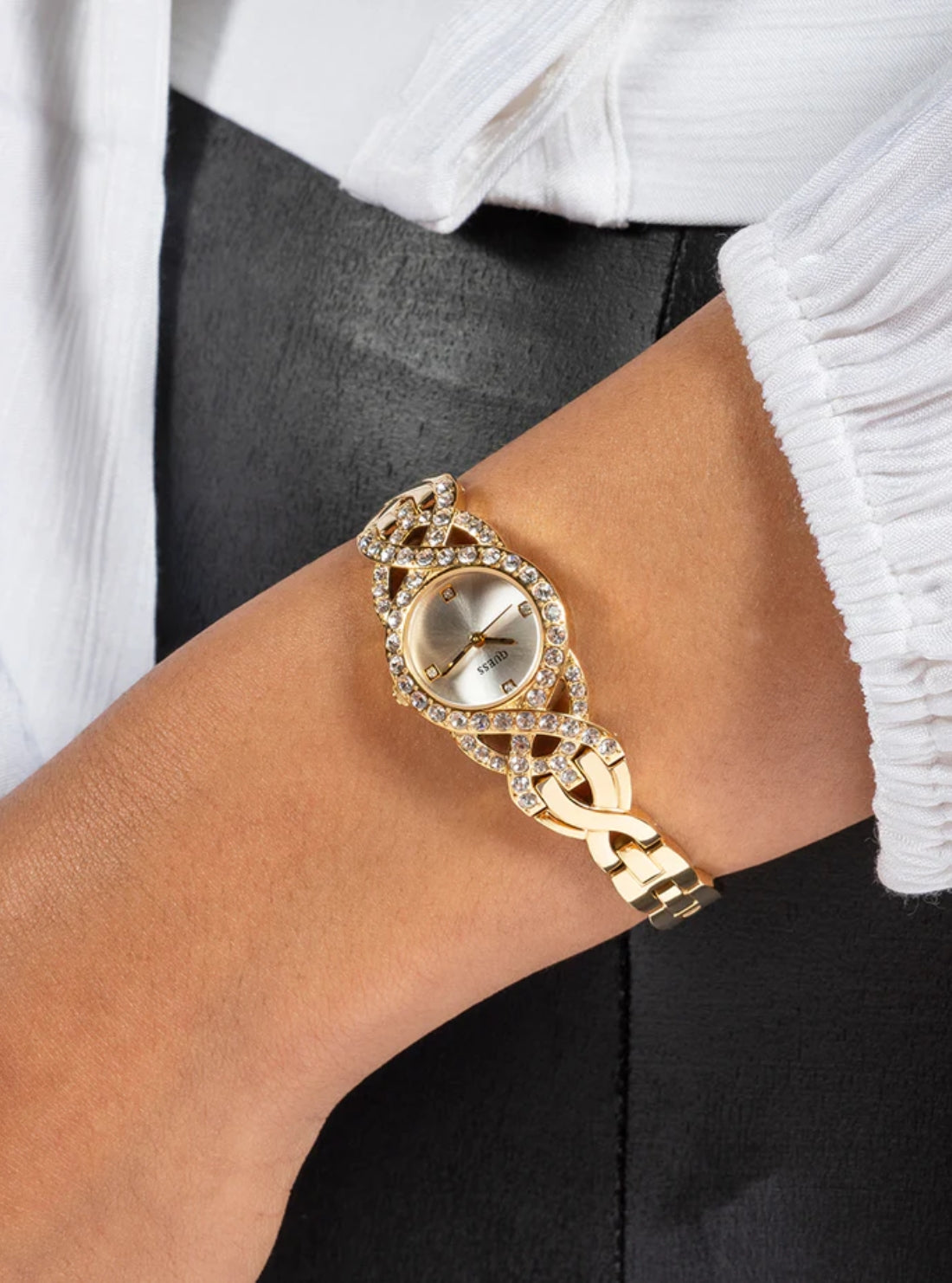 GUESS Watches Gold Adorn Crystal Watch front view GW0682L2 Front View