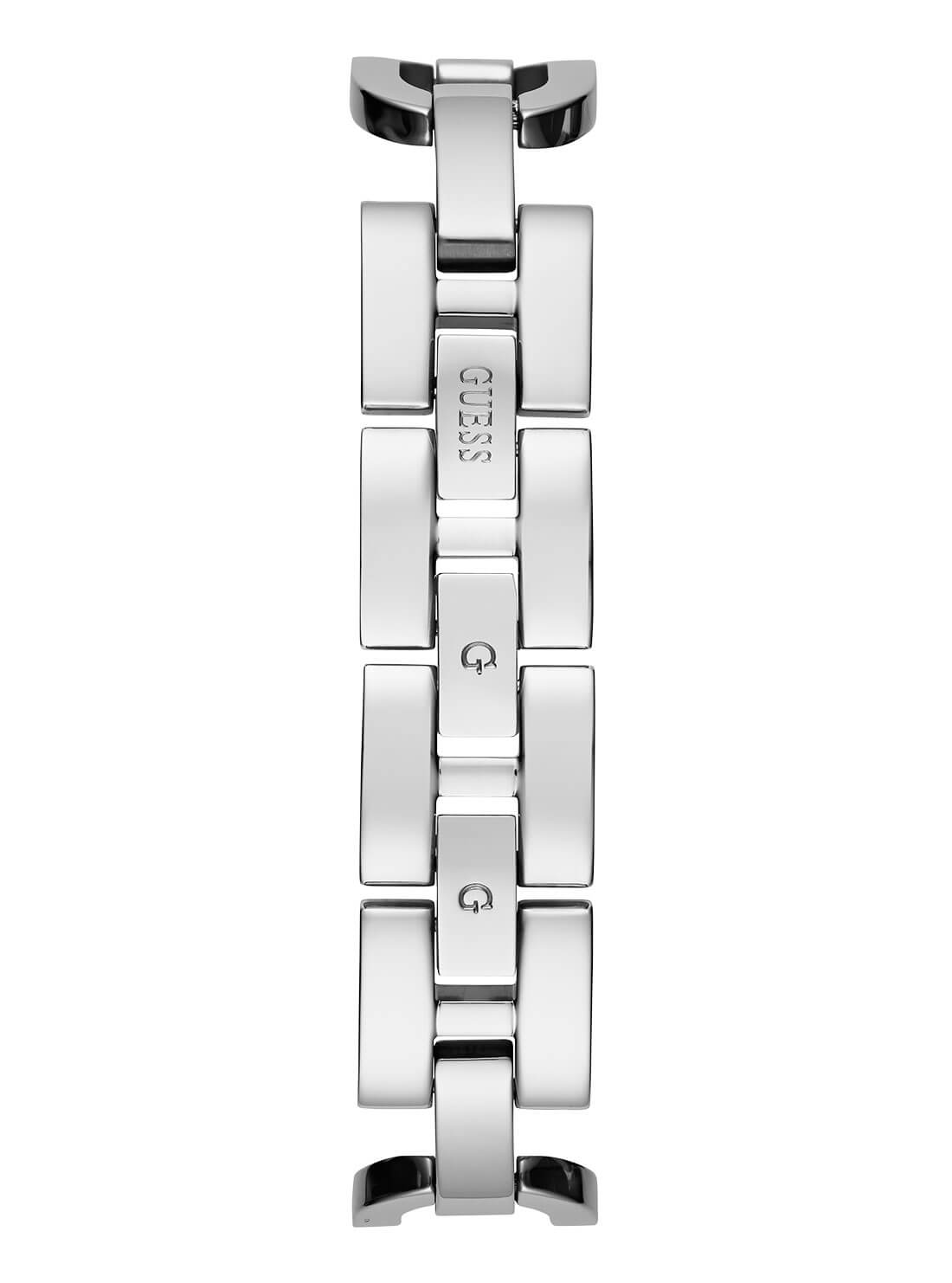 Silver Gia Logo Link Watch | GUESS Women's Watches | back view