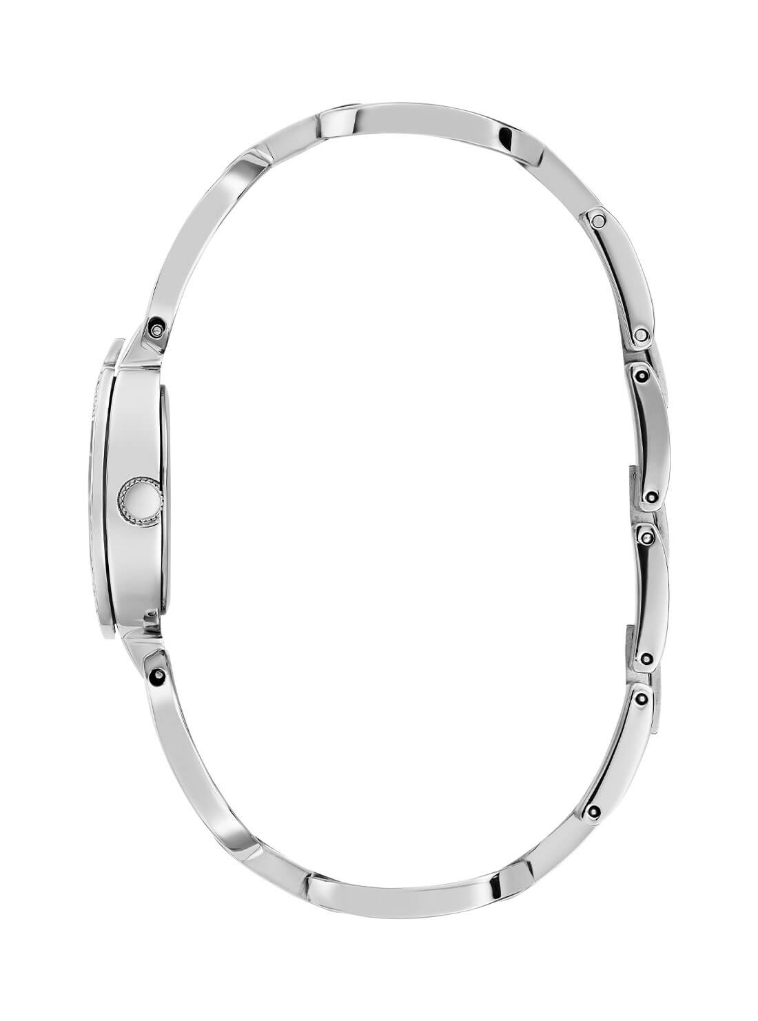 Silver Gia Logo Link Watch | GUESS Women's Watches | side view