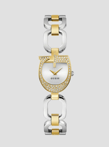 GUESS Accessories Gold Silver Gia Crystal Watch GW0683L6 Front View