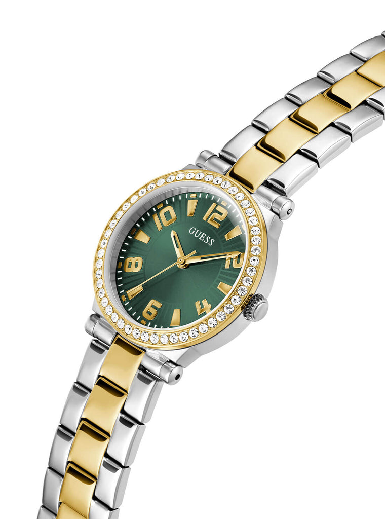 Gold and Silver Crystal Fawn Link Watch | GUESS