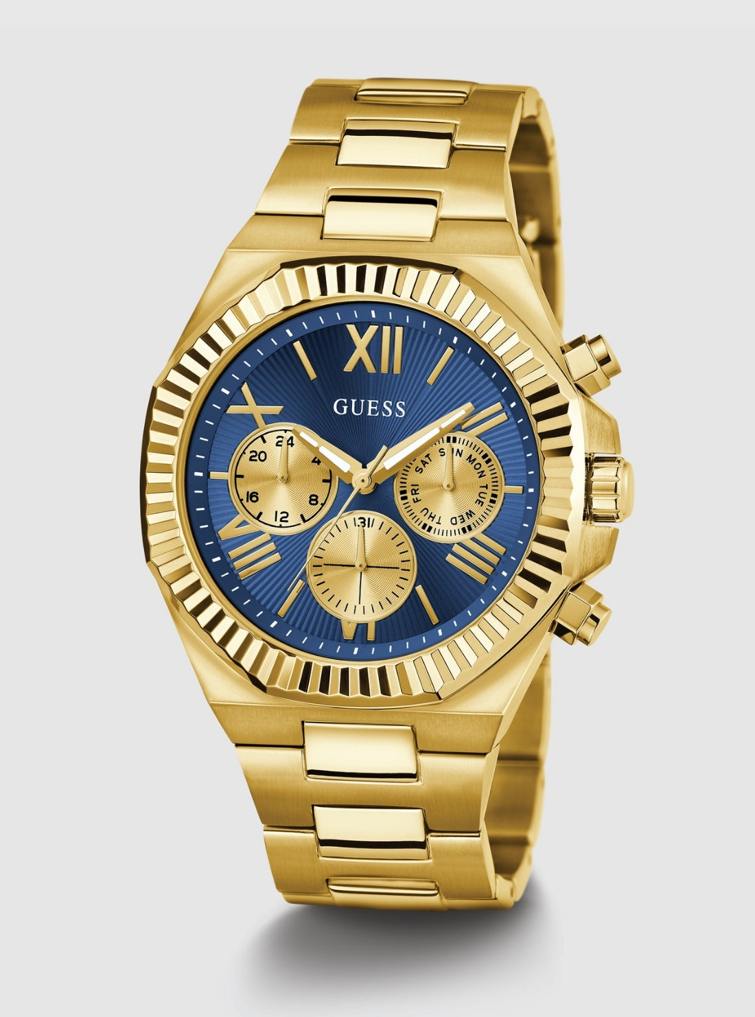GUESS Acessories Gold Equity Blue Dial Watch GW0703G6 Front View_2
