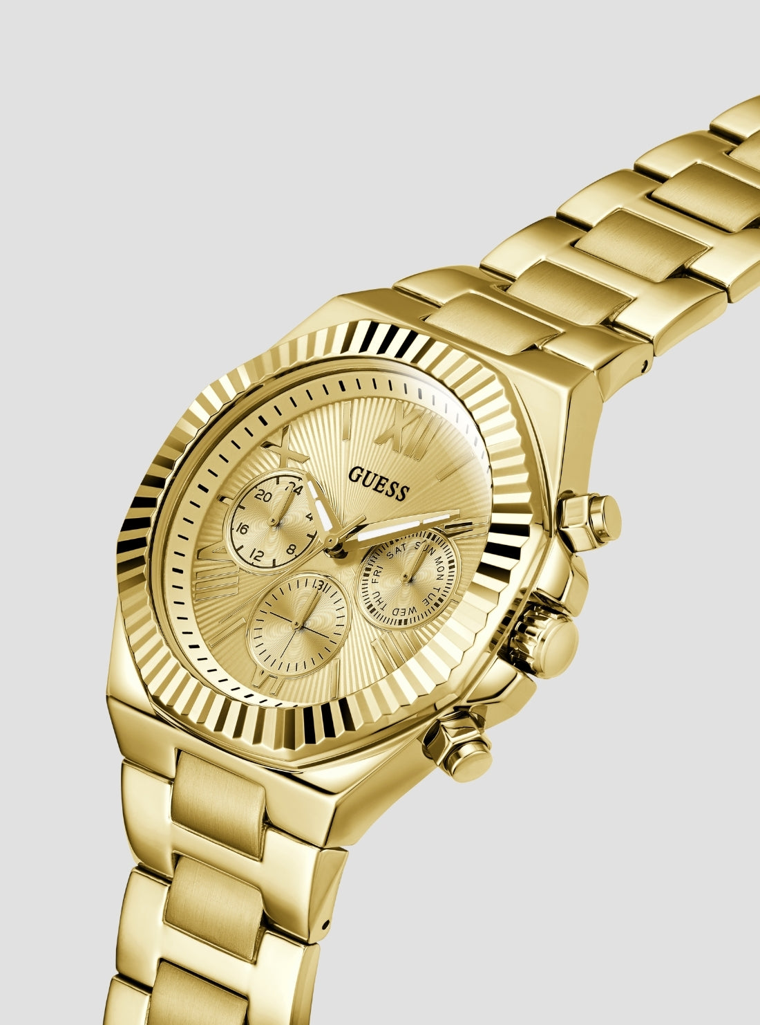 GUESS Accessories Gold Equity Multifunction Watch GW0703G9 Side View2