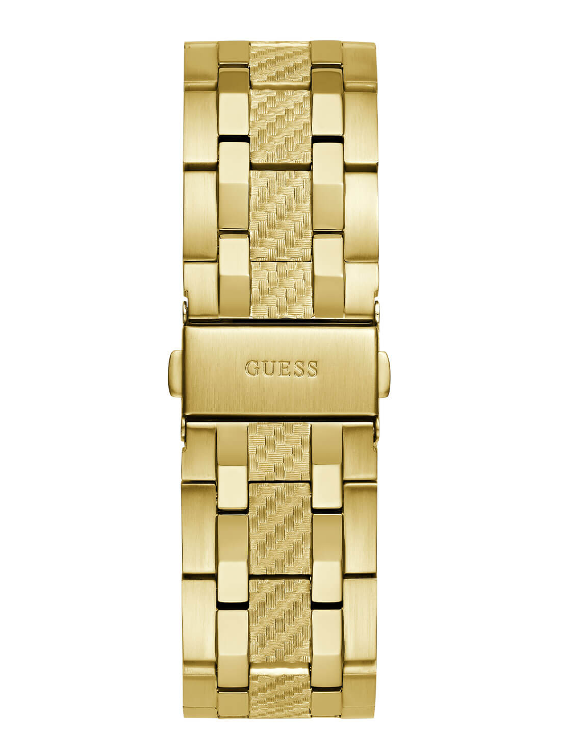 Gold Resistance Blue Link Watch | GUESS Men's watches | back view