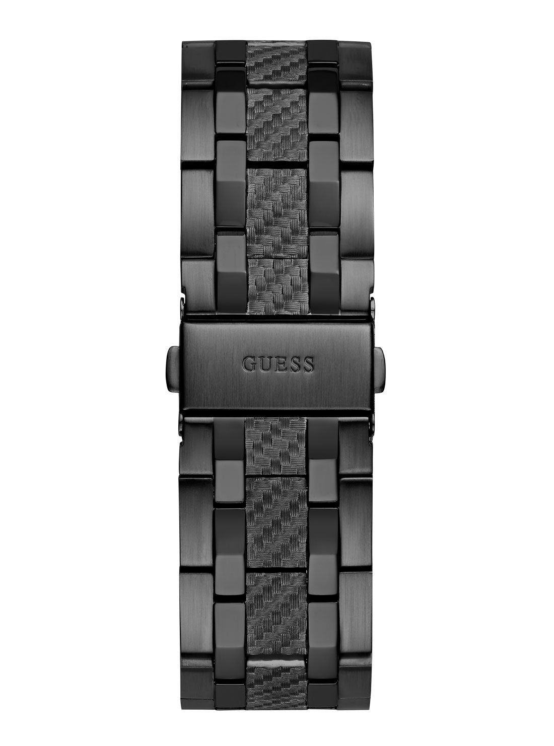 Black Resistance Link Watch | GUESS Men's Watches | back view