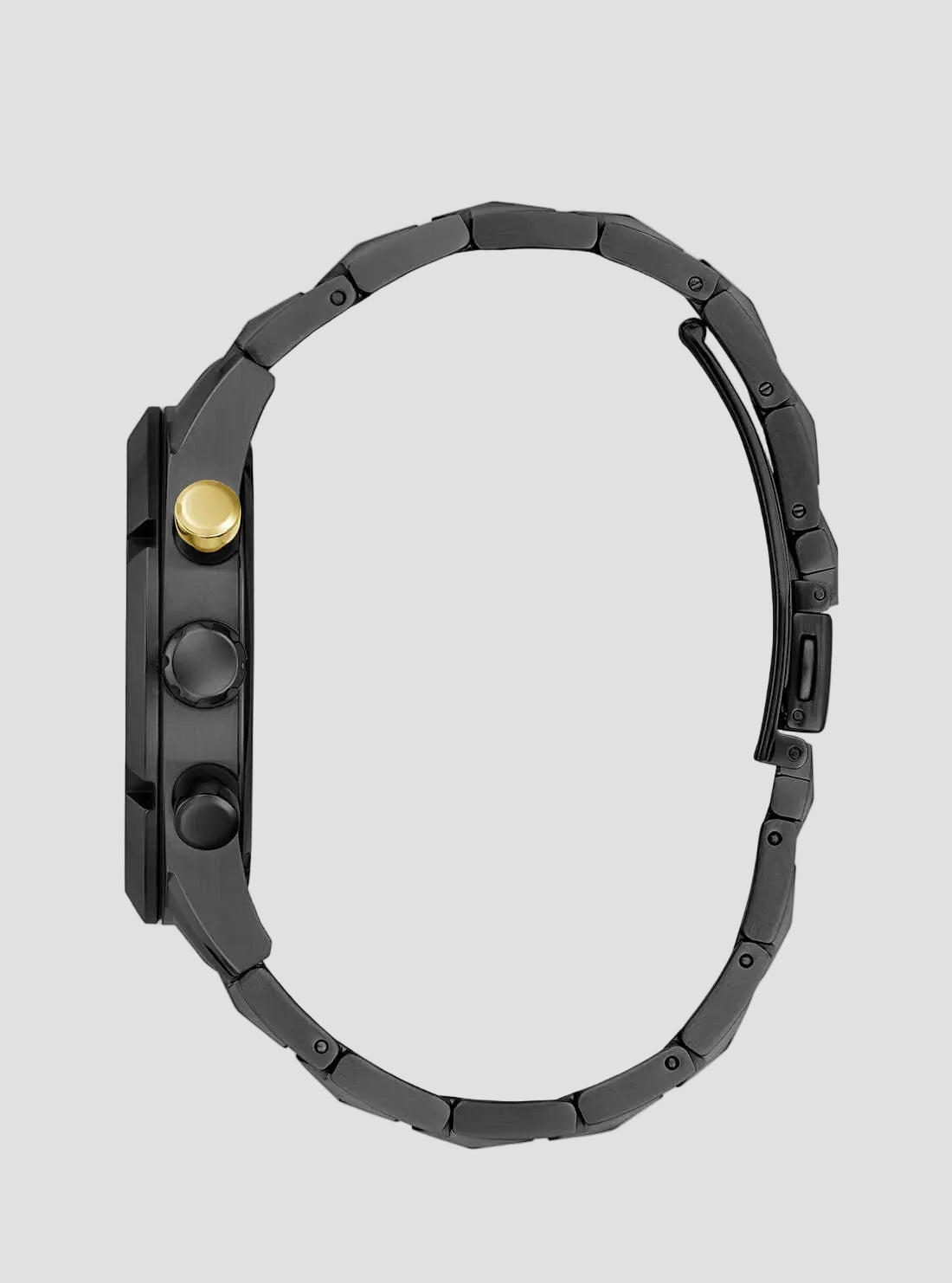 Black Resistance Link Watch | GUESS Men's Watches | side view