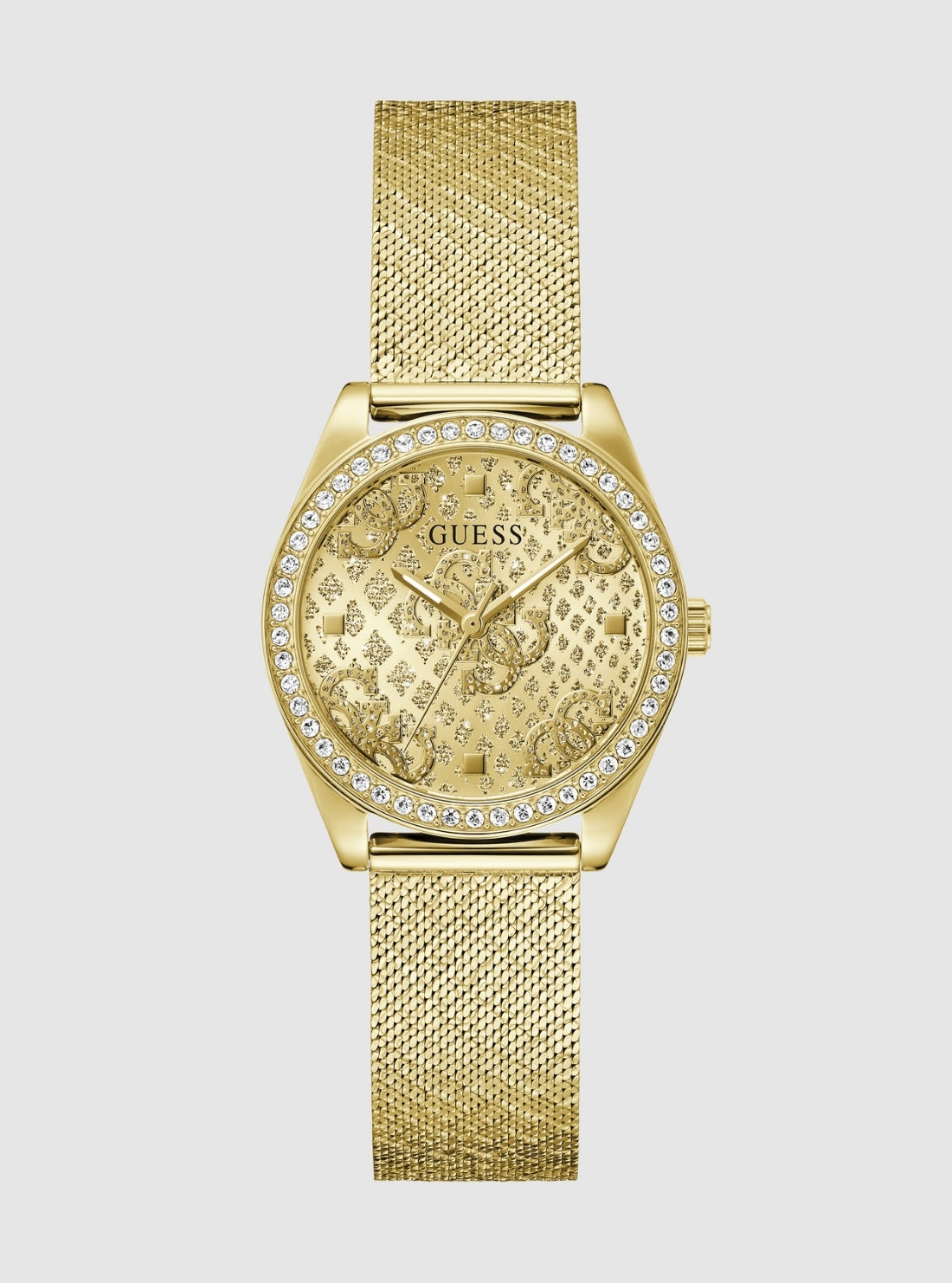 GUESS Accessories Gold Boa Mesh Watch GW0748L2 Front View