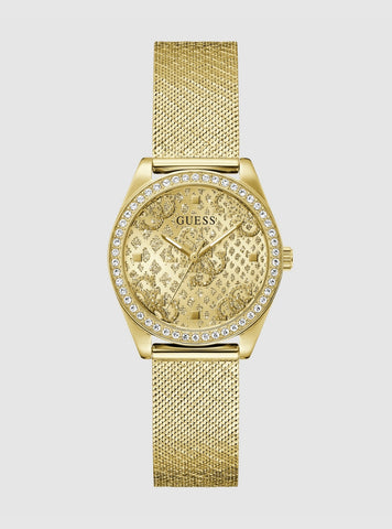 GUESS Accessories Gold Boa Mesh Watch GW0748L2 Front View