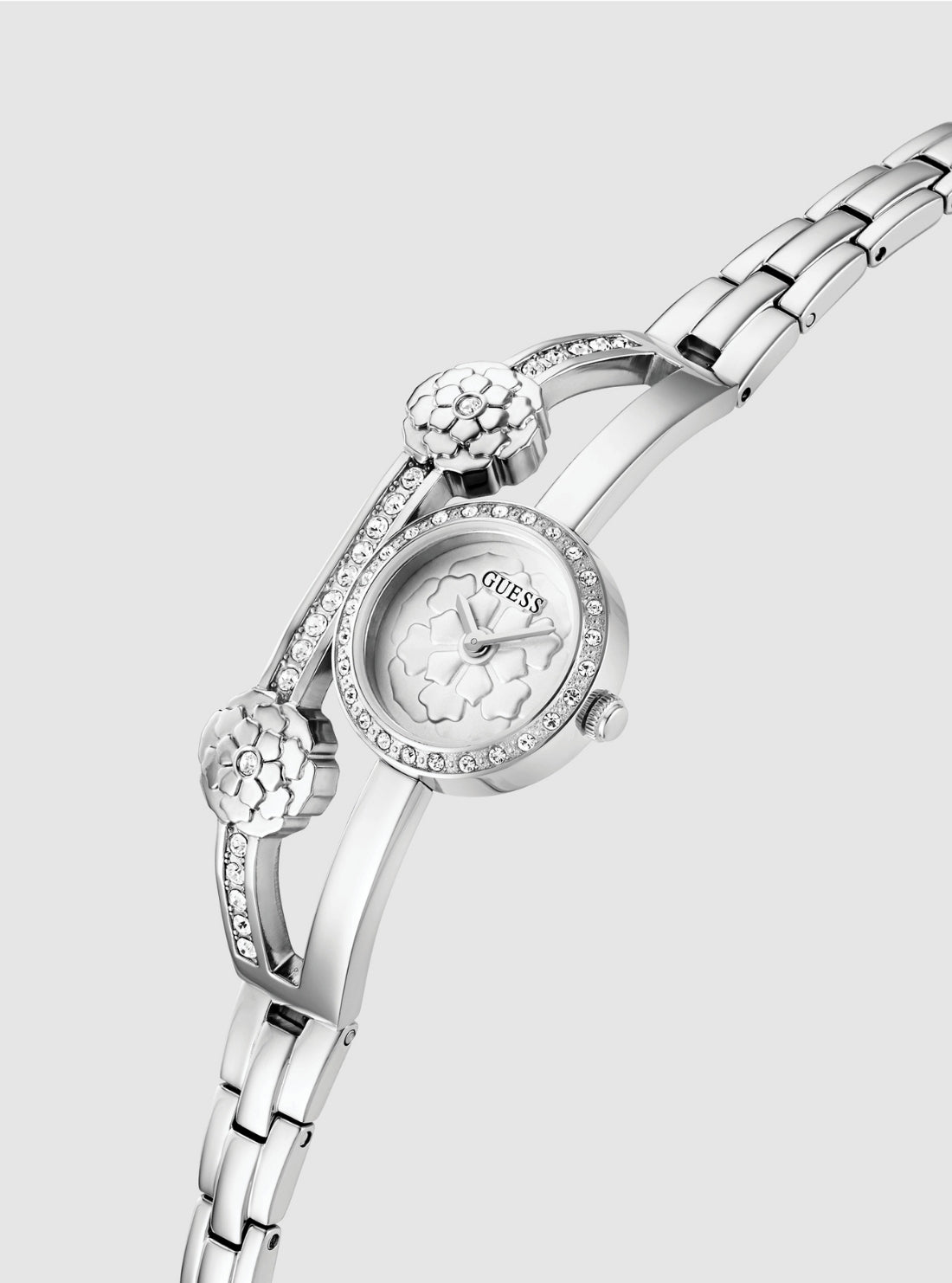 GUESS Accessories Silver Chloe Bracelet Watch GW0756L1 Front Side View