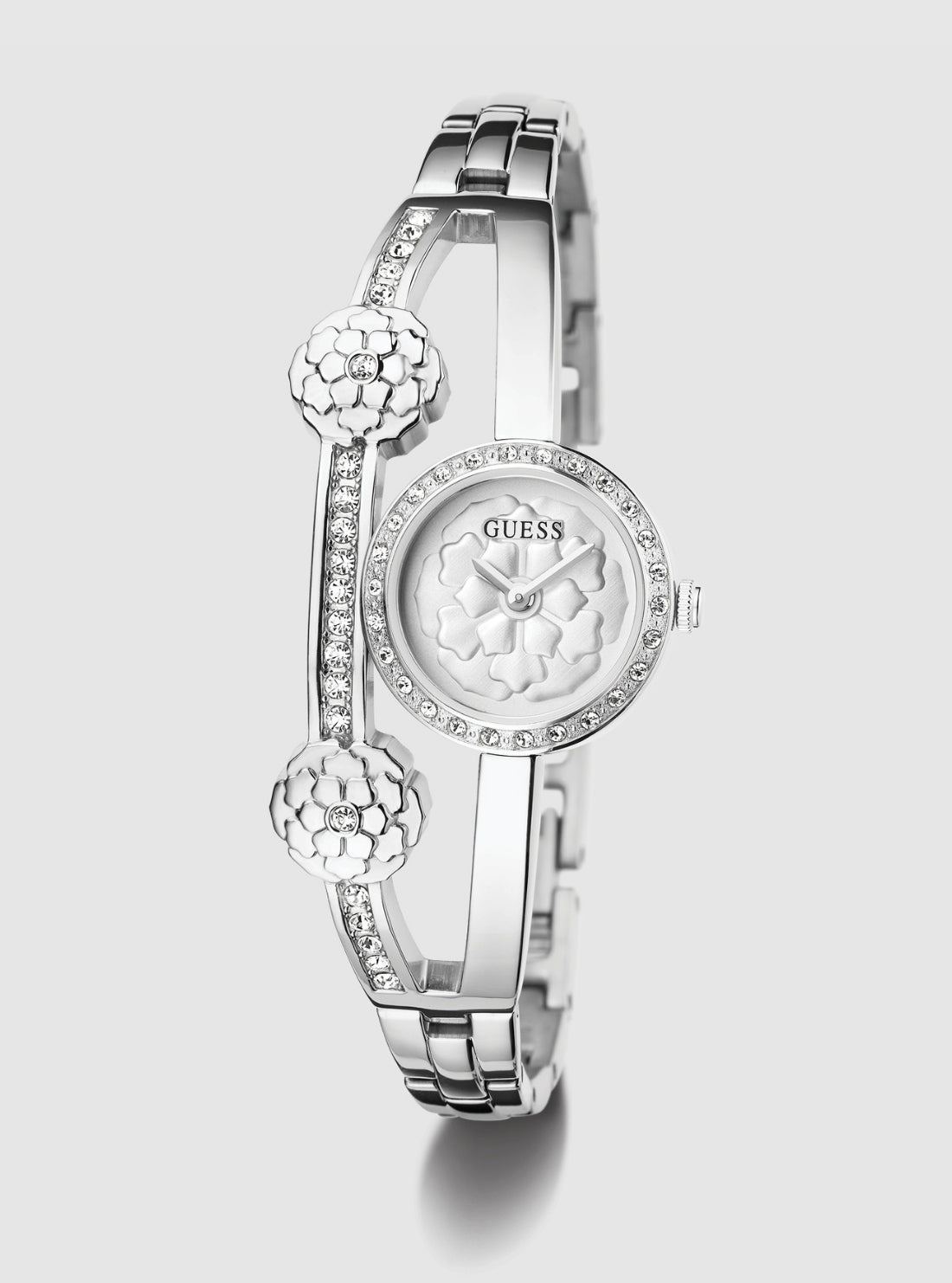 GUESS Accessories Silver Chloe Crystal Bracelet Watch GW0756L1 Front View_2