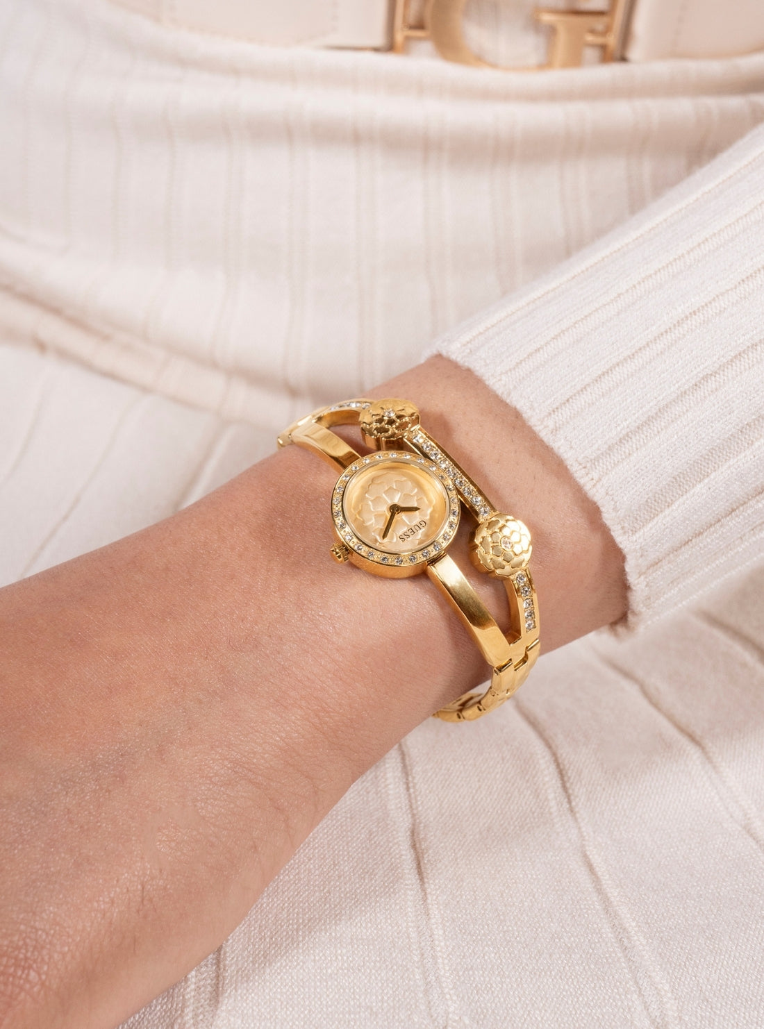 GUESS Accessories Gold Chloe Bracelet Watch GW0756L2 Detail View