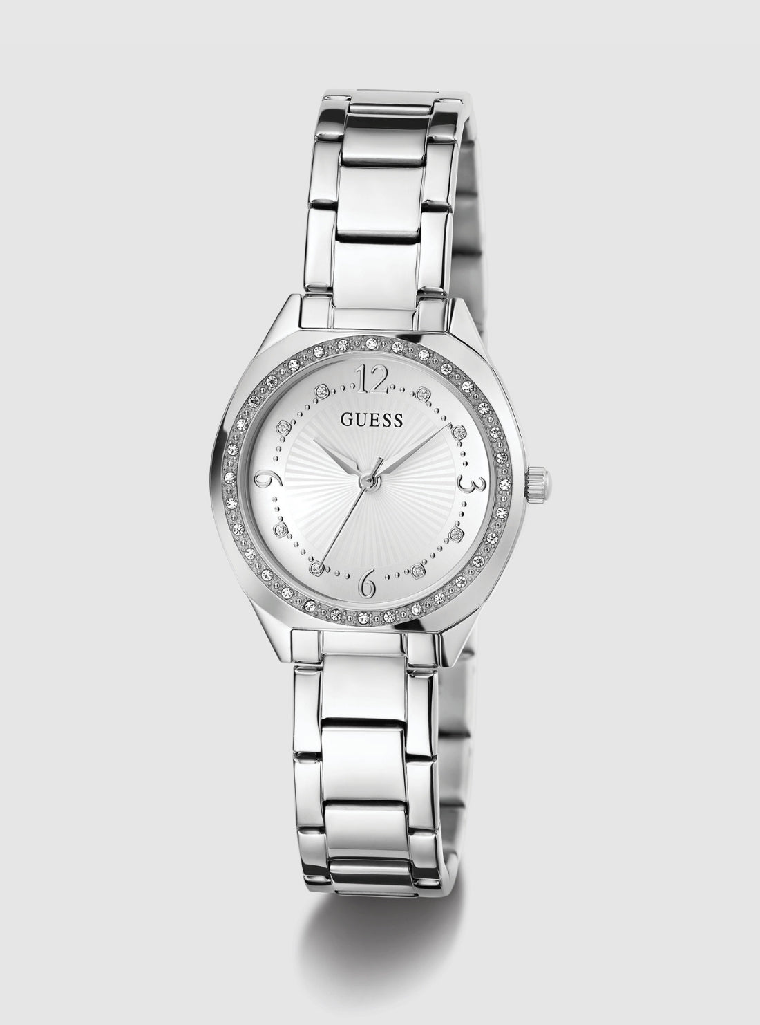 GUESS Accessories Silver Charlotte Crystal Bracelet Watch GW0767L1 Front View_2
