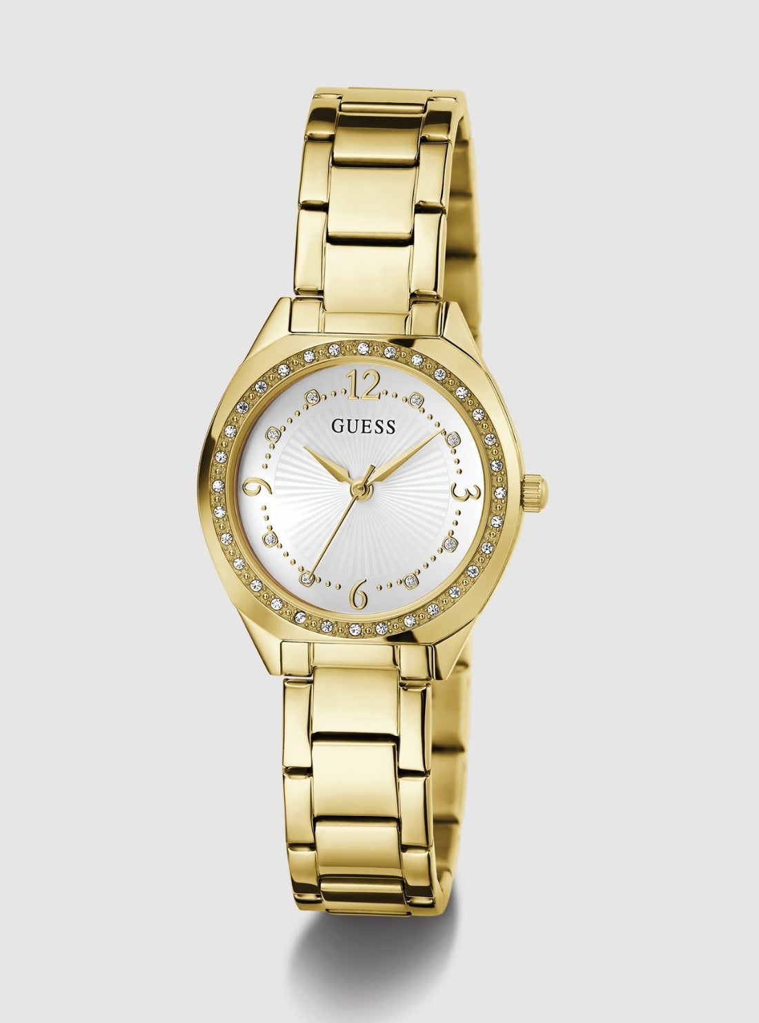 GUESS Accessories Gold Charlotte Chrystal Link Watch GW0767L2 Front View_2