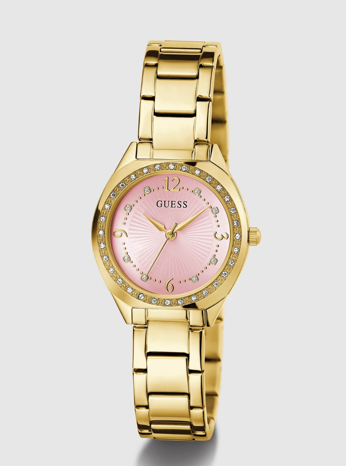 GUESS Accessories Gold Pink Dial Charlotte Watch GW0767L7 Front View_2