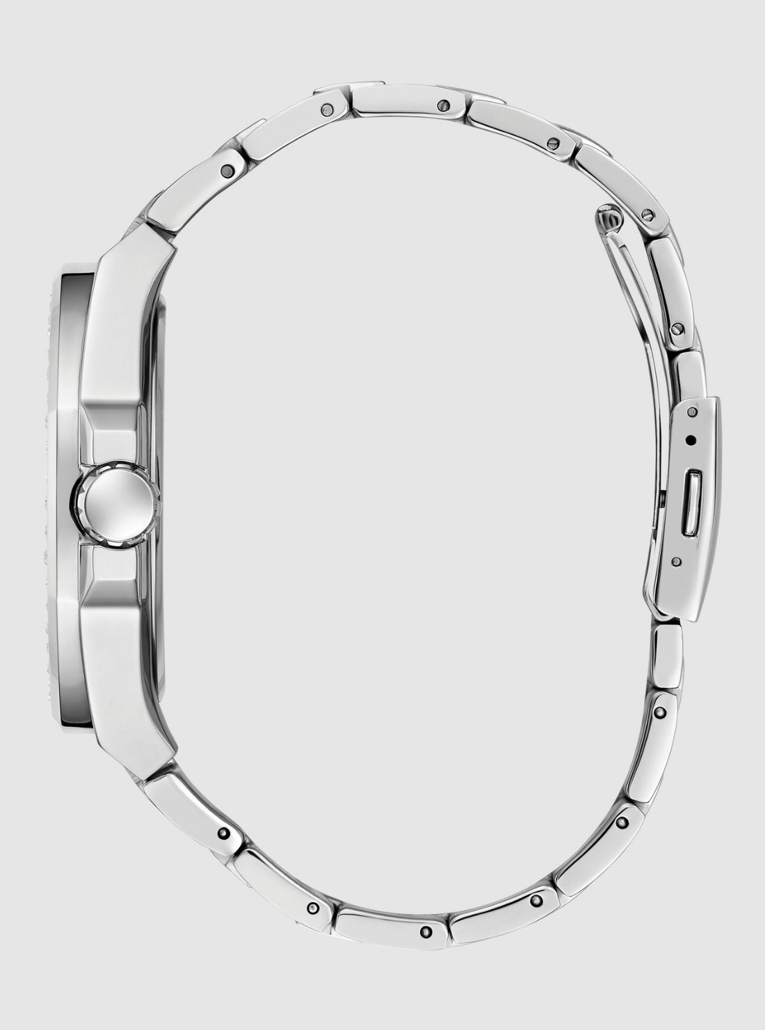 GUESS Accessories Silver Empire Link Watch GW0785G3 Side View