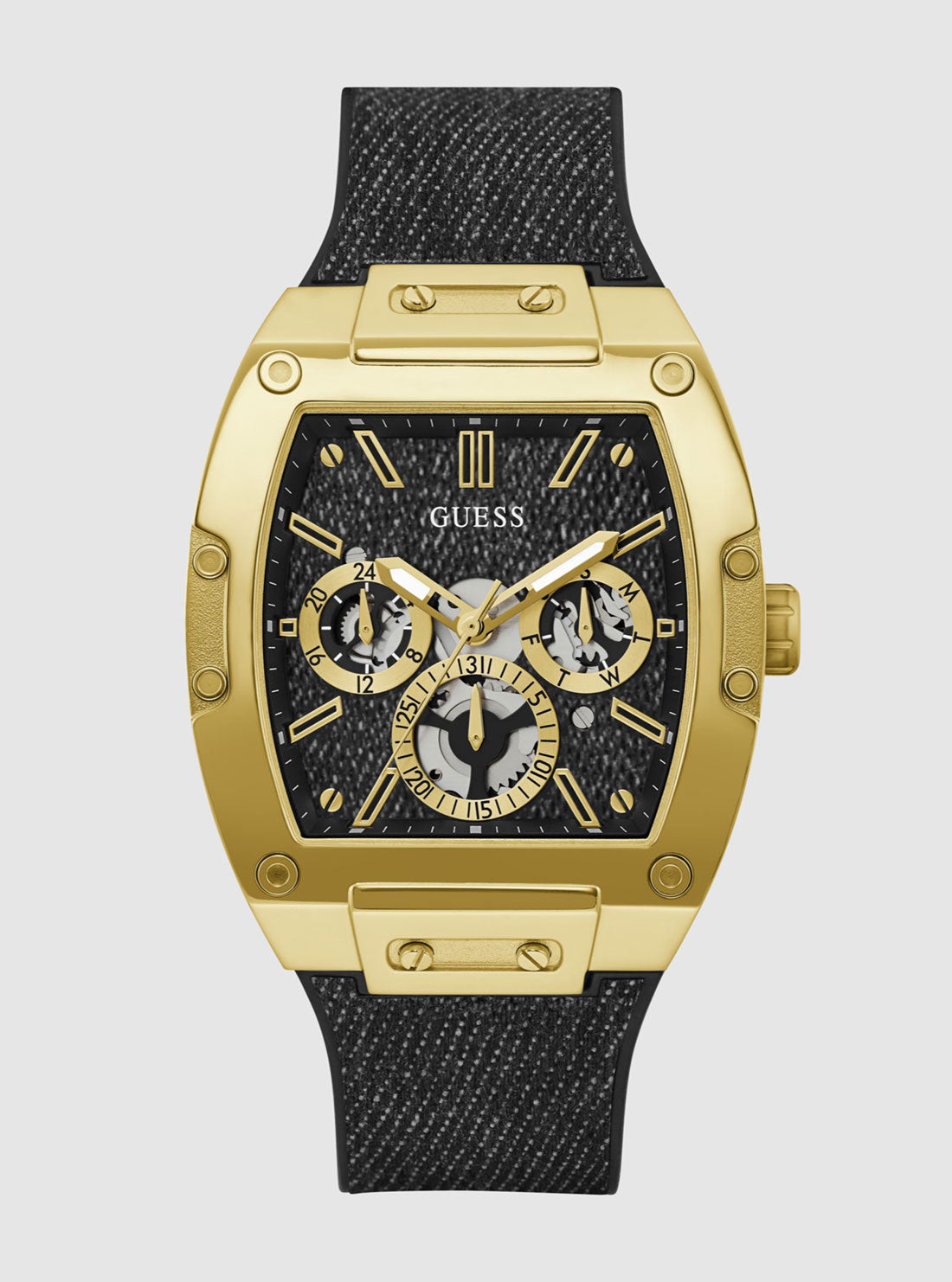 Gold Phoenix Black Denim Silicone Watch