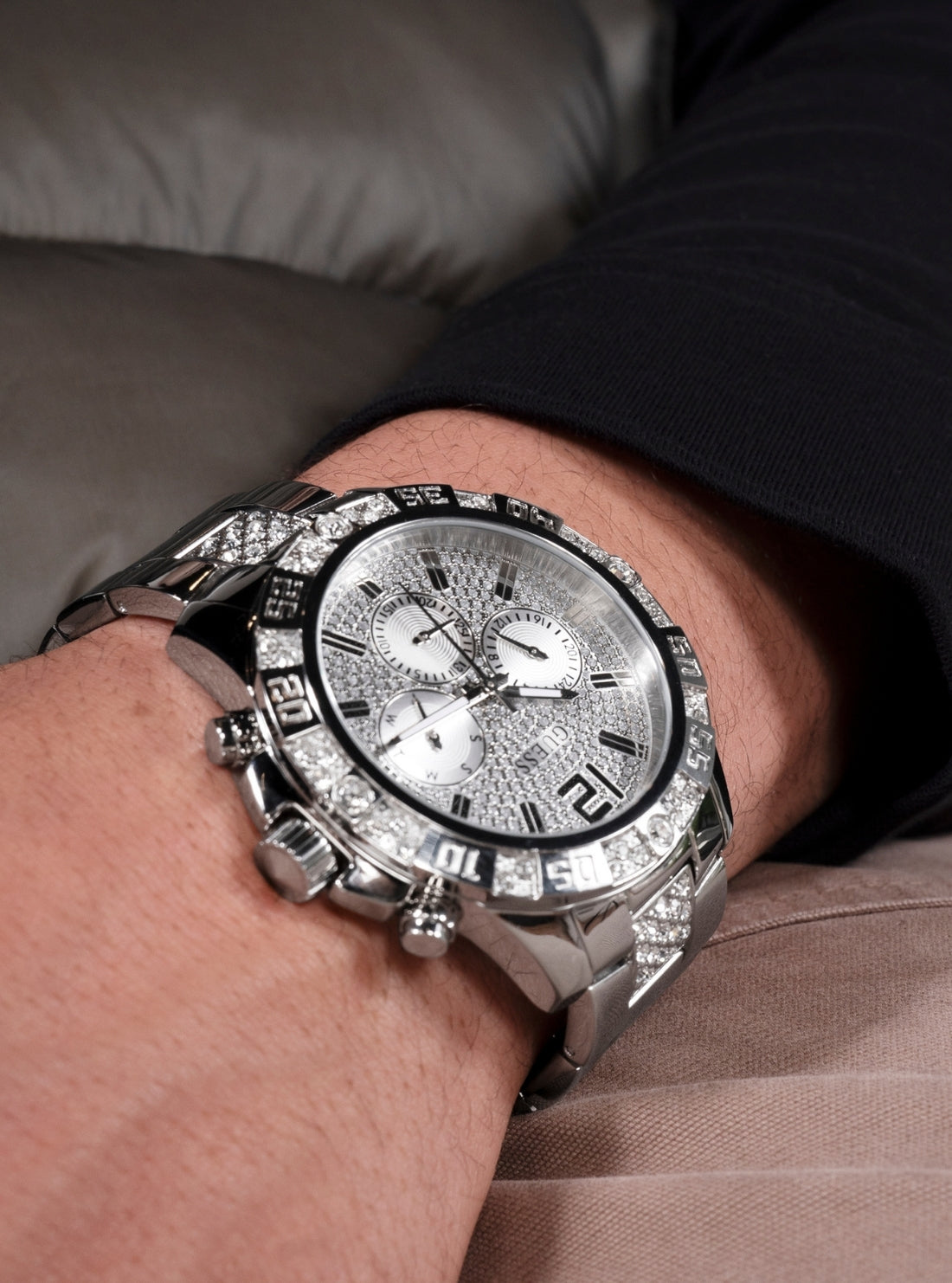 Guess Silver Guess Frontier Watch Mens Guess W0799G1 Frontier Watch •