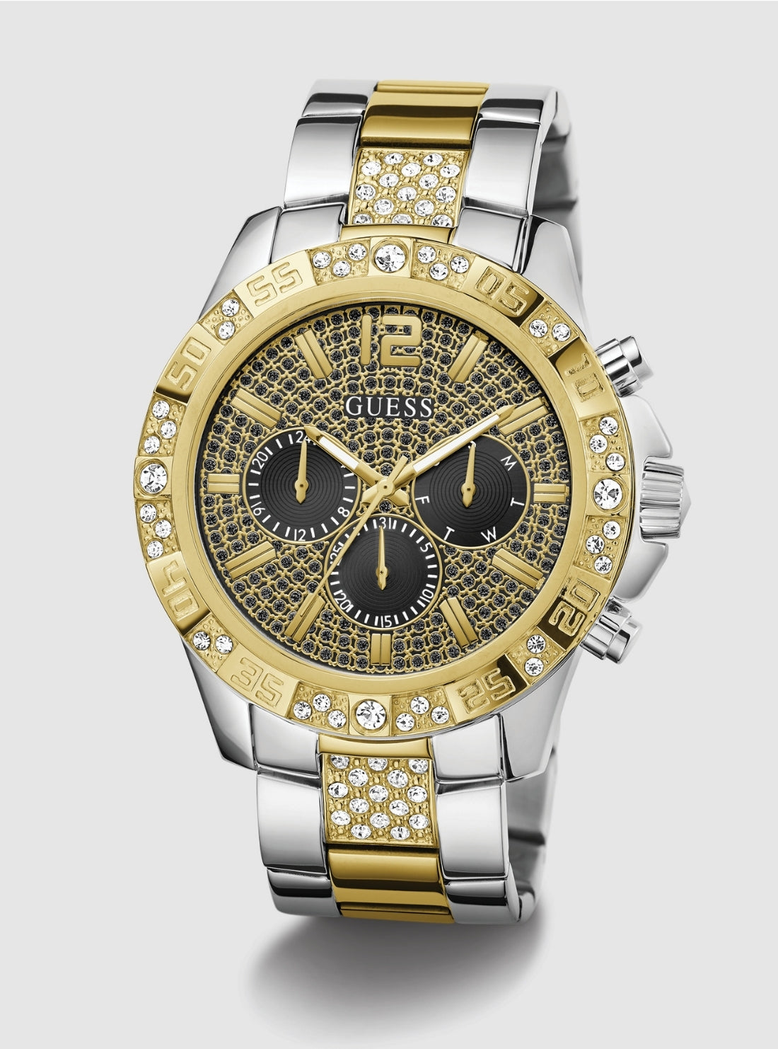 GUESS Accessories Gold Silver Majestic Link Watch GW0796G3 Front View_2