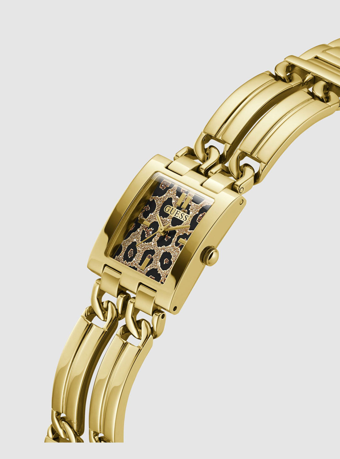 Gold Mod Animal Print Dial Link Watch