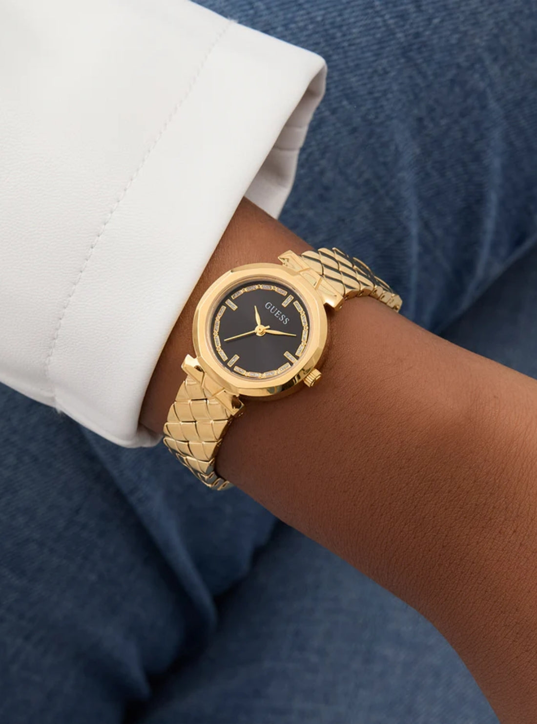GUESS Womens Gold Mini Rumour Watch GW0839L2 Model View