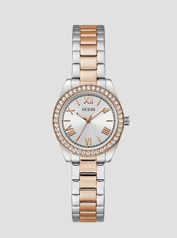 GUESS Accessories Silver Rose-Gold Mini Luna Watch GW0841L3 Front View