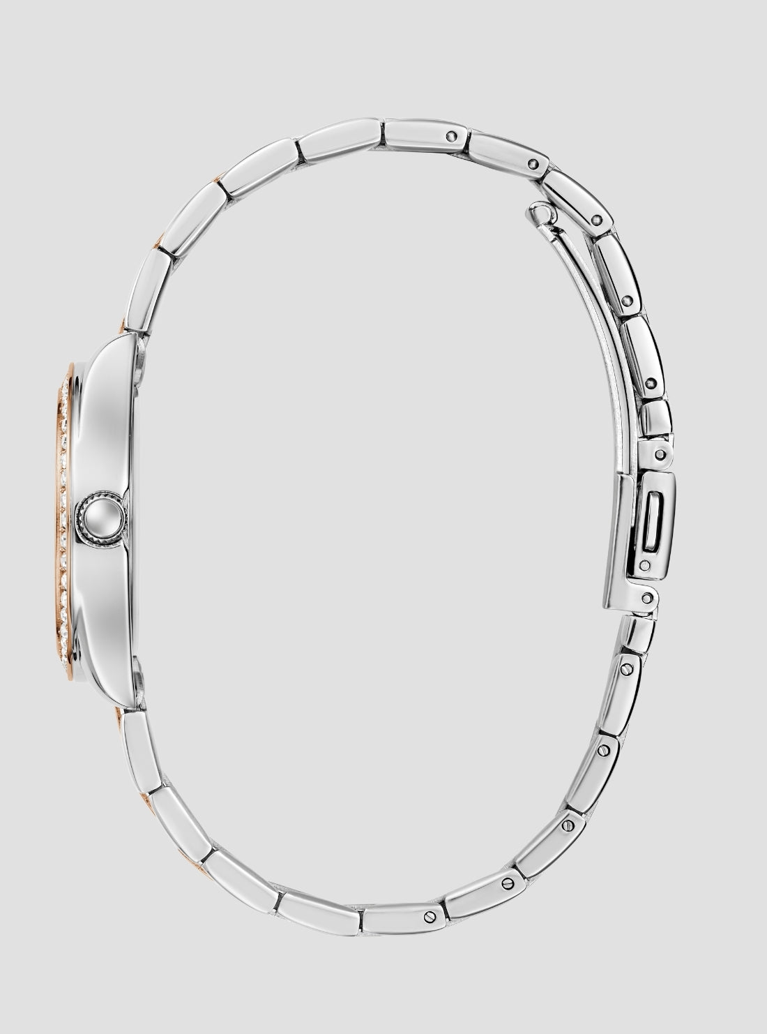 GUESS Accessories Silver Rose-Gold Mini Luna Watch GW0841L3 Side View
