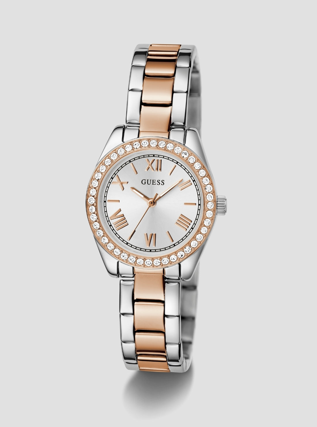 GUESS Accessories Silver Rose-Gold Mini Luna Watch GW0841L3 Front View_2