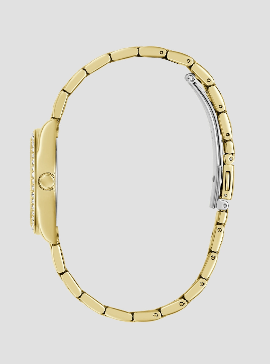 GUESS Accessories Gold Mini Luna Green Dial Watch GW0841L9 Side View