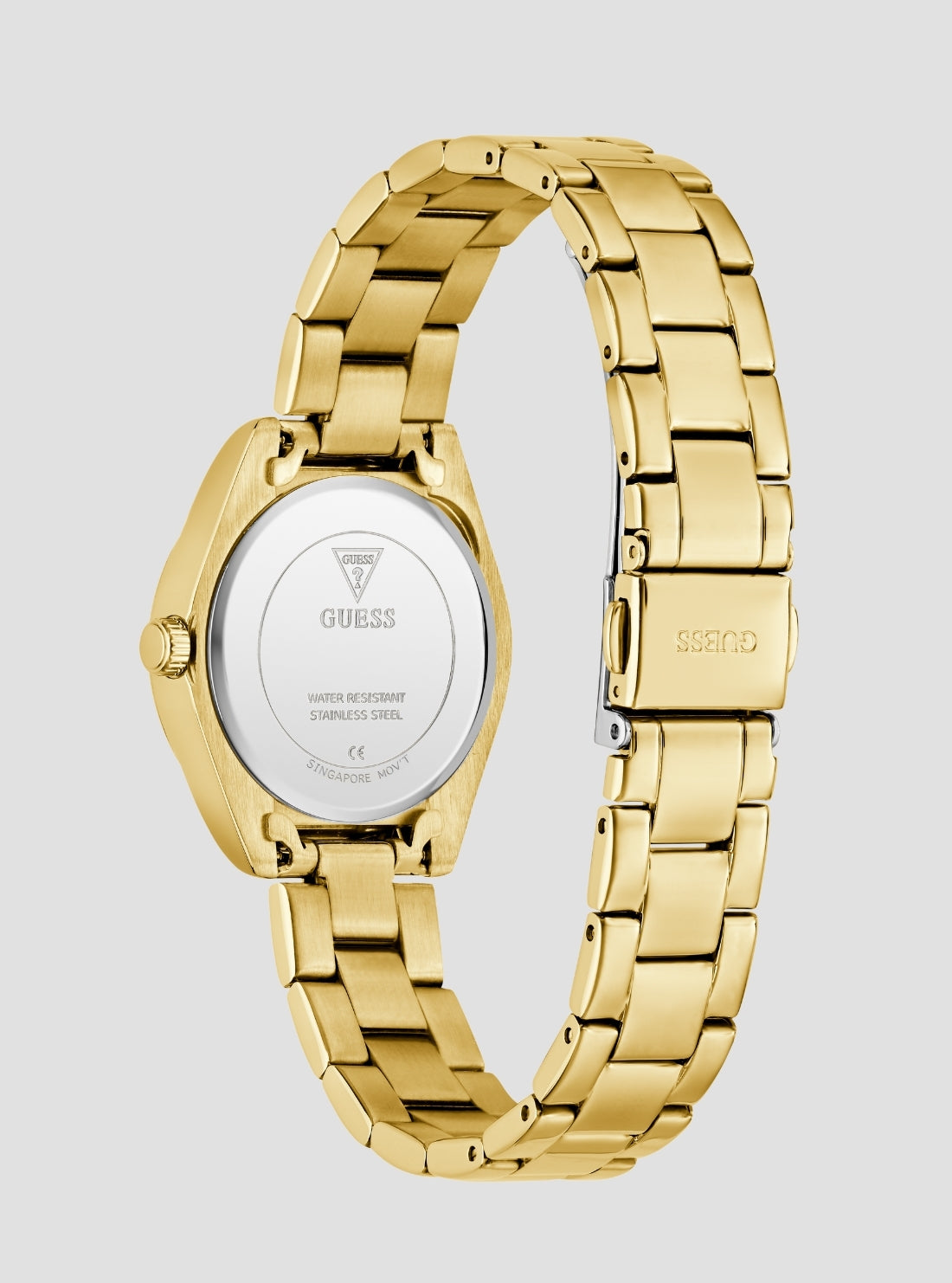 GUESS Accessories Gold Mini Luna Green Dial Watch GW0841L9 Back View