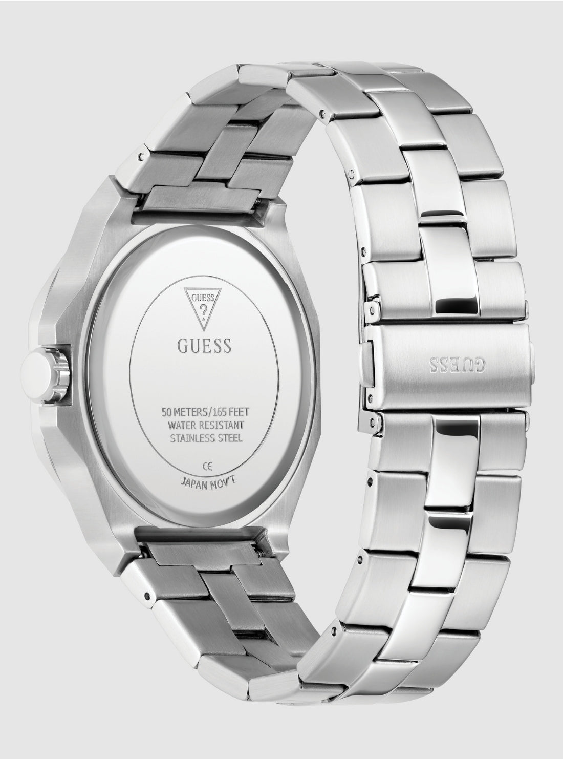 GUESS Accessories Silver Emperor Blue Dial Watch GW0849G1 Back View
