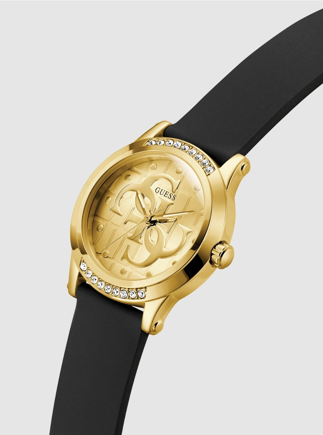 GUESS Womens Black Annette Crystal Watch GW0860L1 Front Side View