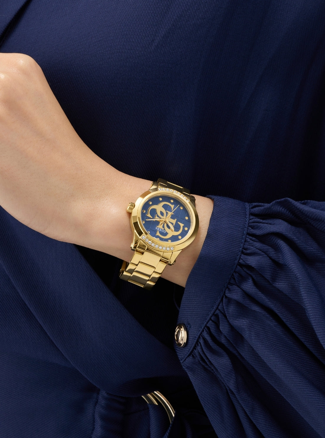 GUESS Accessories Gold Annette Blue Dial Watch GW0861L6 Detail View