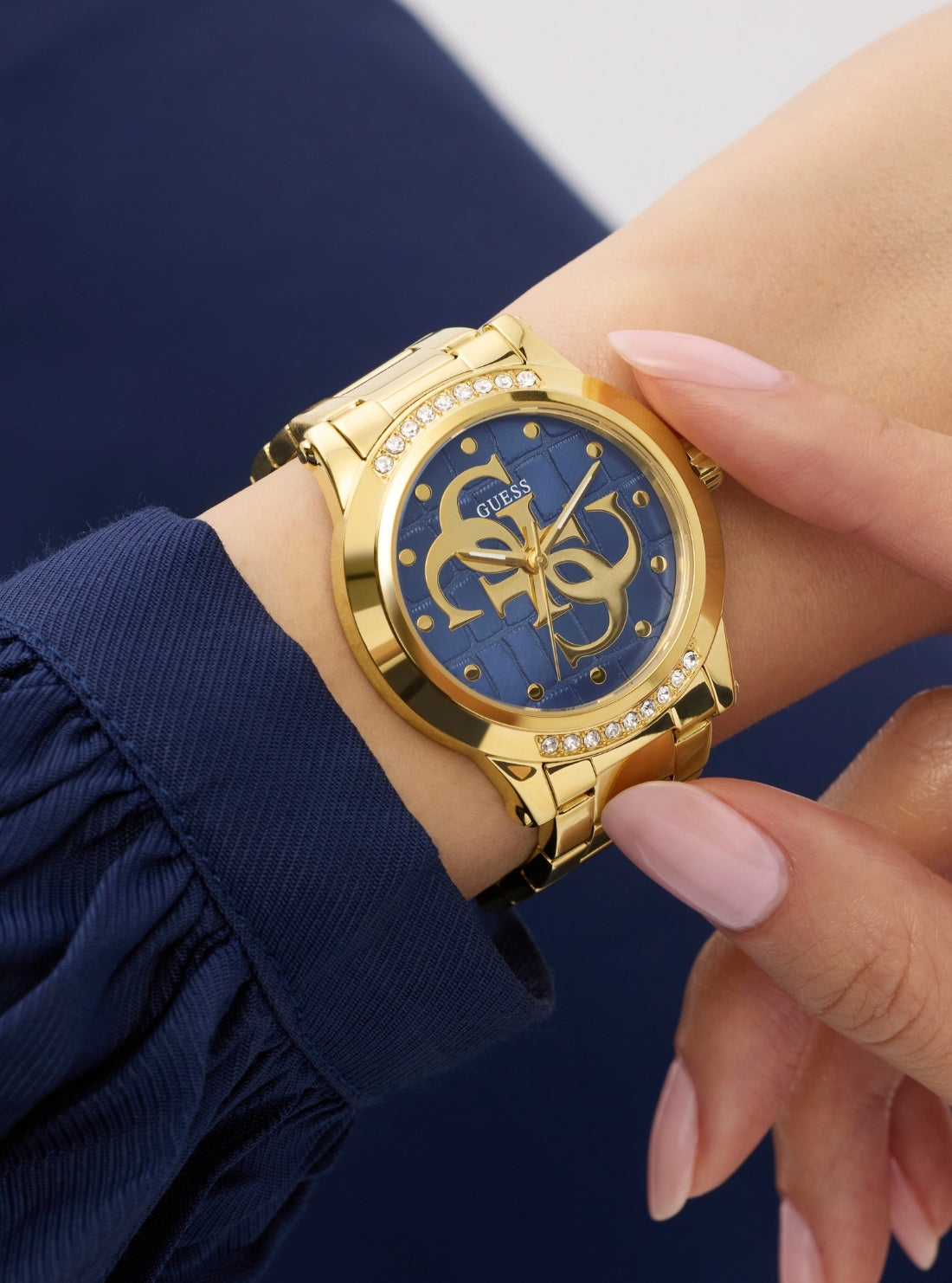 GUESS Accessories Gold Annette Blue Dial Watch GW0861L6 Detail View_2