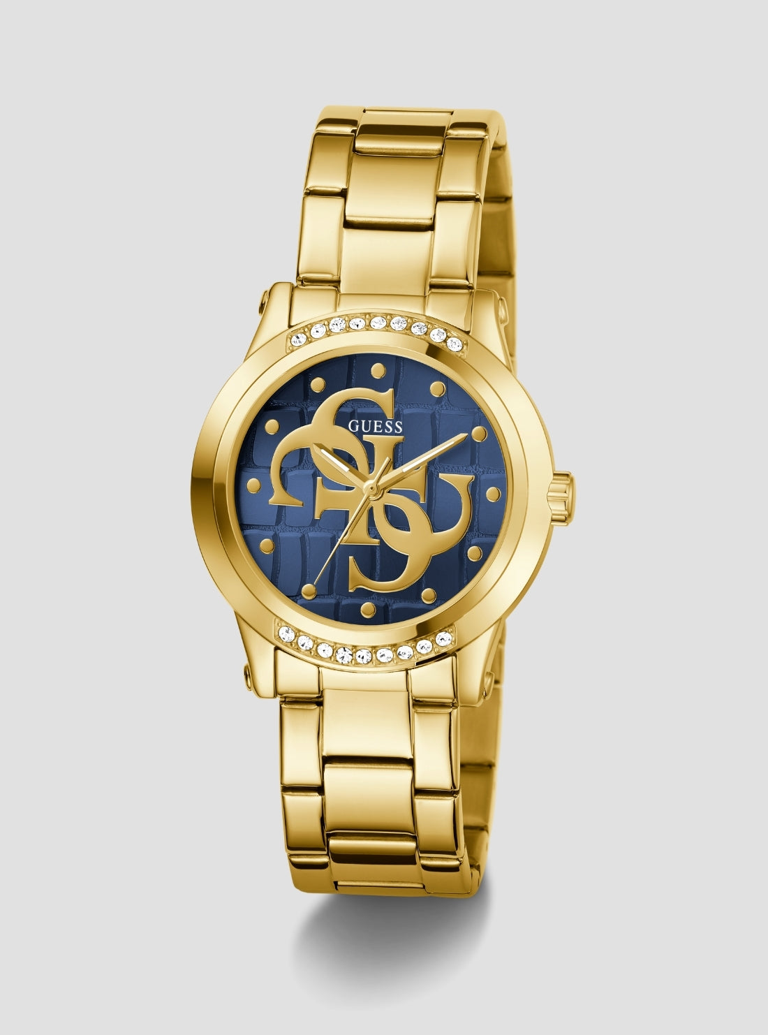 GUESS Accessories Gold Annette Blue Dial Watch GW0861L6 Front Side View